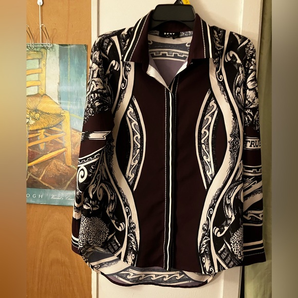 Dkny Tops - DKNY Scarf Print Blouse